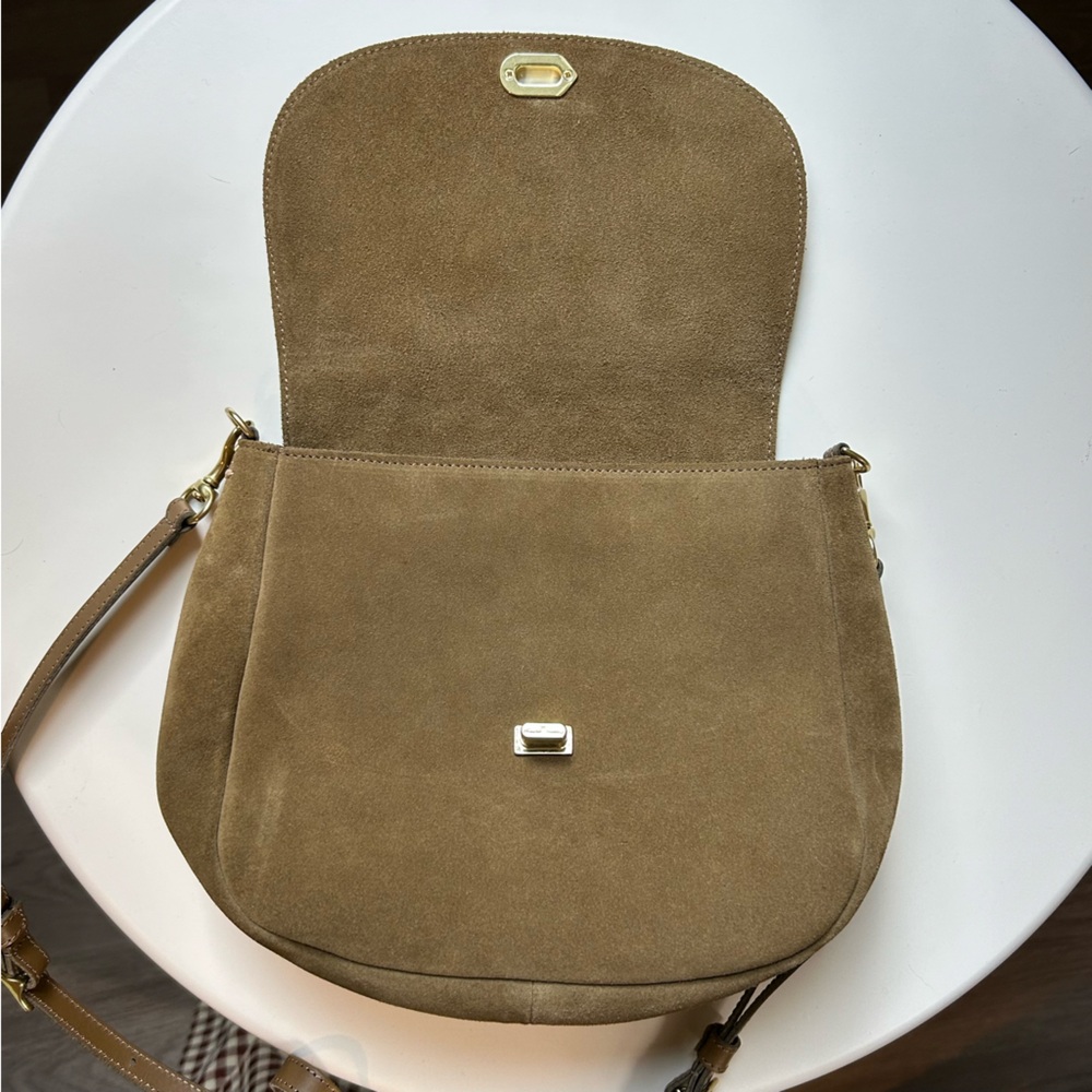Clare V Louis Oat Suede Turnlock Crossbody - Picture 8 of 12